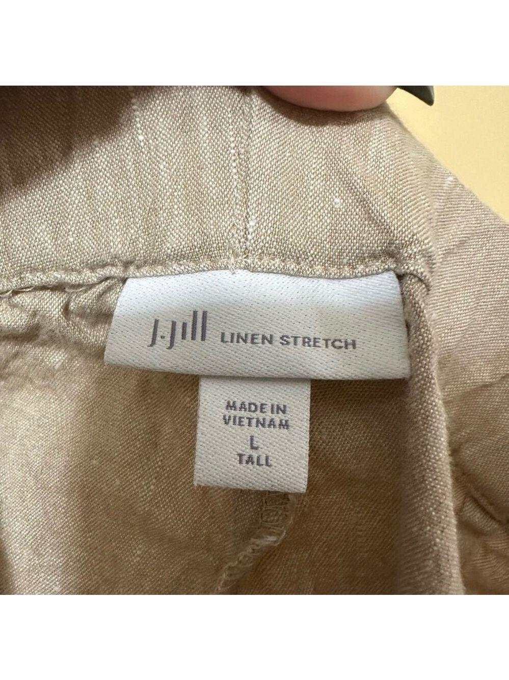J. Jill Linen Straight Leg Pull On Pants Women Large Tall Beige - Picture 4 of 6
